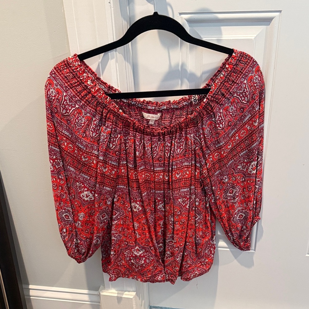 Red Paisley Off-Shoulder Women's Top - Beltain from Bloomingdale’s